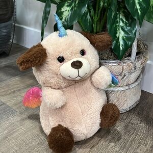 Pupicorn Pegasus 12” Plush Dog Toy - Brown and Cream